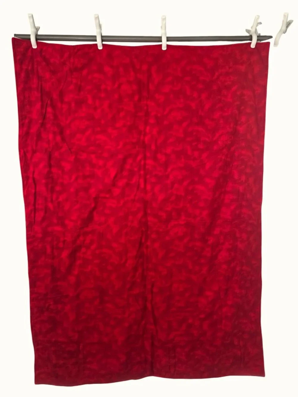 Handmade Patchwork Quilt Small Throw Red Multi Floral Polka Dot 35 x 48